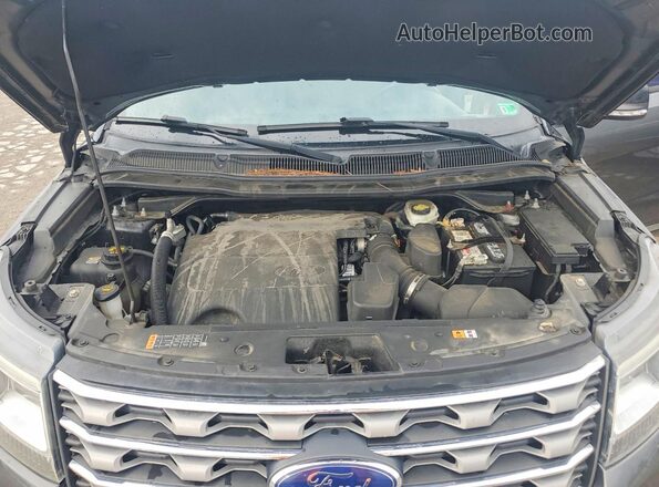 1FM5K8D86HGD83505 2017 FORD EXPLORER Gray Widok komory silnika