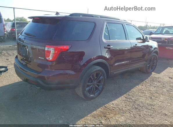 1FM5K8D86KGA06230 2019 FORD EXPLORER Maroon Rear right