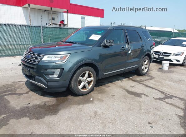 1FM5K8D87GGC00448 2016 FORD EXPLORER Green წინა მარცხენა ხედი სამი მეოთხედიდან