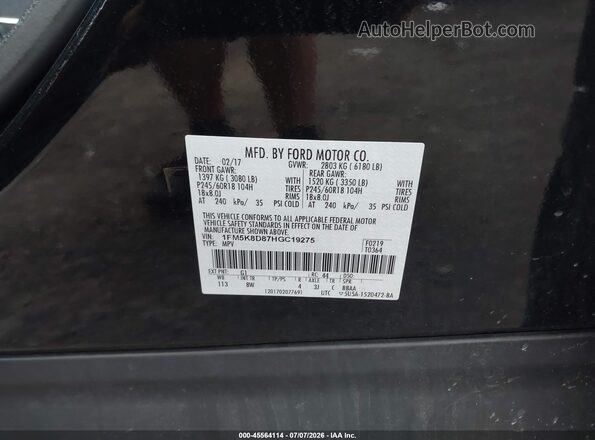 1FM5K8D87HGC19275 2017 FORD EXPLORER Black Vista del compartimento del motor