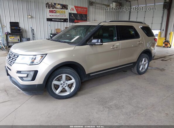 1FM5K8D87HGC32415 2017 FORD EXPLORER Beige წინა მარცხენა ხედი სამი მეოთხედიდან