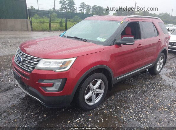 1FM5K8D87HGC37131 2017 FORD EXPLORER Red წინა მარცხენა ხედი სამი მეოთხედიდან