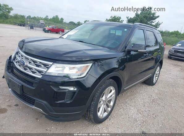 1FM5K8D87JGA91383 2018 FORD EXPLORER Black Vista tres cuartos delantera izquierda