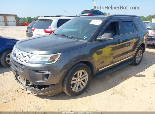 1FM5K8D88KGA49788 2019 FORD EXPLORER Gray Vista tres cuartos delantera izquierda
