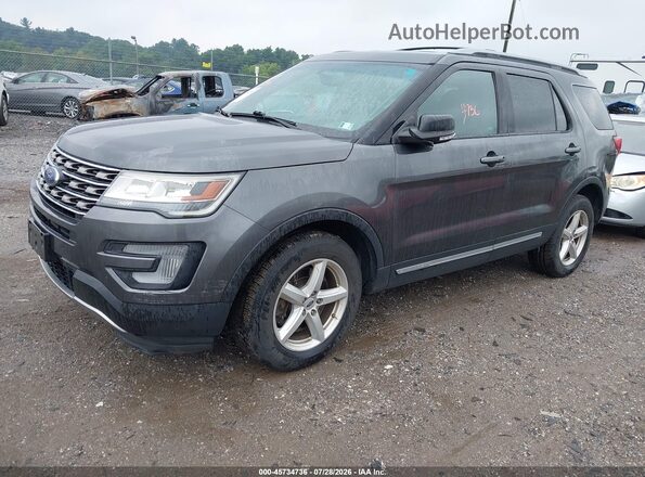 1FM5K8D89HGA73025 2017 FORD EXPLORER Gray წინა მარცხენა ხედი სამი მეოთხედიდან