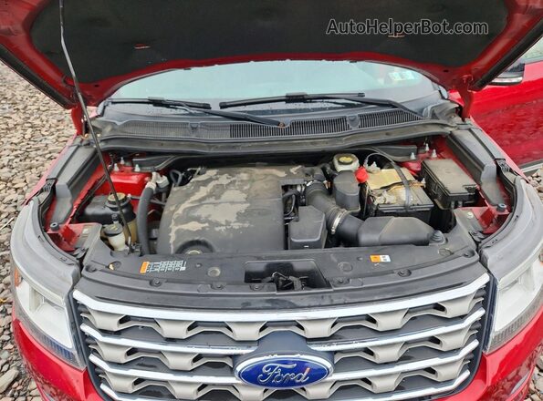 1FM5K8D89HGE18246 2017 FORD EXPLORER Red Շարժիչի բաժամունքի տեսք