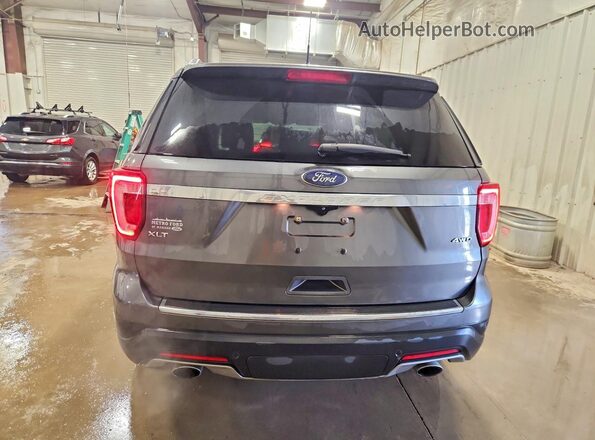 1FM5K8D89JGA34652 2018 FORD EXPLORER Gray Rear view