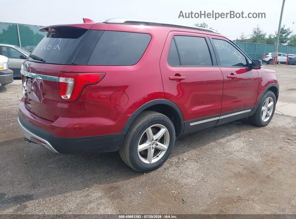 1FM5K8D8XHGA28241 2017 FORD EXPLORER Red Rear right