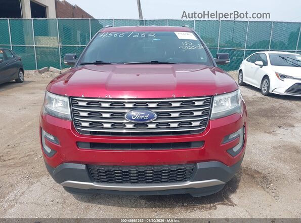 1FM5K8D8XHGA28241 2017 FORD EXPLORER Red Instrument cluster view