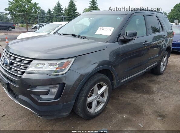 1FM5K8D8XHGD09357 2017 FORD EXPLORER Gray Передня ліва чверть