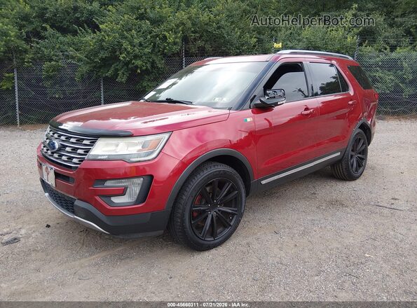 1FM5K8DH8HGC59624 2017 FORD EXPLORER Red Передня ліва чверть