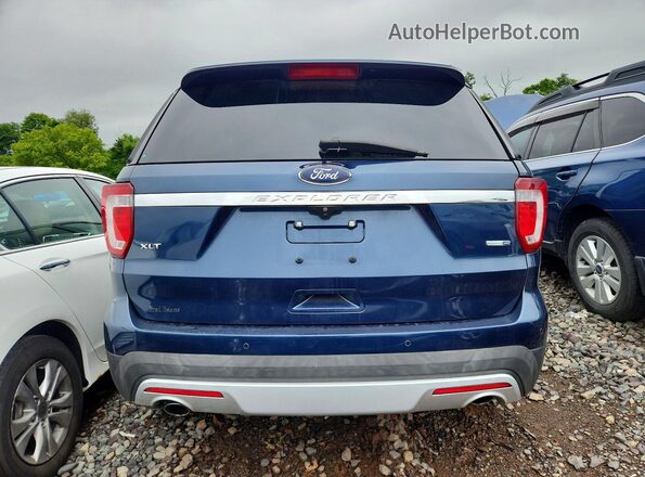 1FM5K8DH8HGC98617 2017 FORD EXPLORER Blue Вид ззаду
