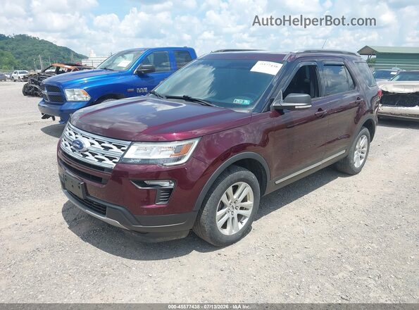 1FM5K8DH8KGA50259 2019 FORD EXPLORER Burgundy Przód lewy