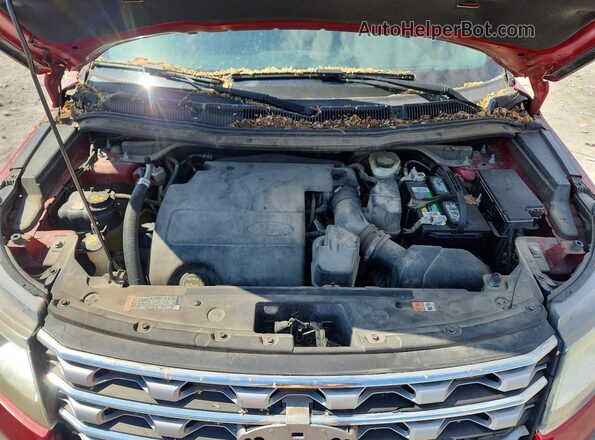 1FM5K8F80GGA97421 2016 FORD EXPLORER Red ძრავის განყოფილების ხედი