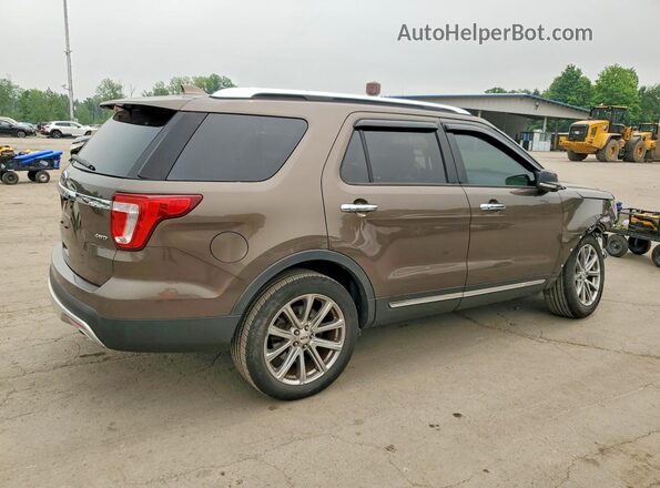 1FM5K8F82GGA76800 2016 FORD EXPLORER Brown Trasero derecho