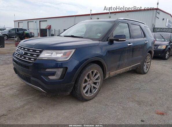 1FM5K8F84HGC22647 2017 FORD EXPLORER Синий Передняя левая четверть