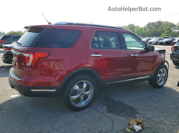 1FM5K8F84JGA12944 2018 FORD EXPLORER Red უკანა მარჯვენა