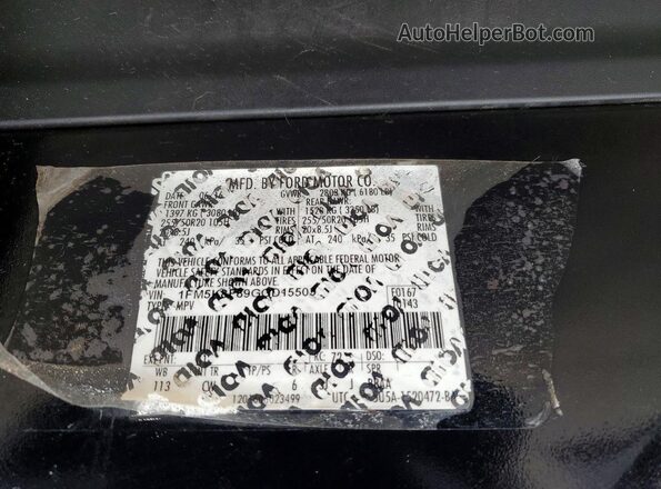 1FM5K8F89GGD15503 2016 FORD EXPLORER Black VIN sticker view