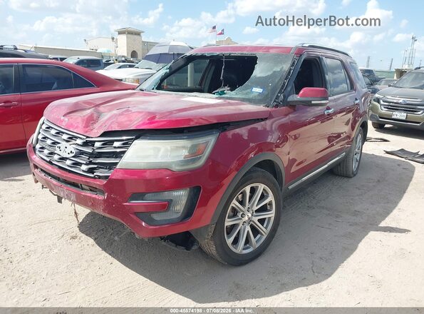 1FM5K8F8XGGC15393 2016 FORD EXPLORER Red Przód lewy