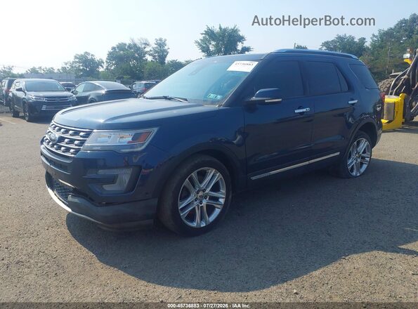 1FM5K8F8XHGD80295 2017 FORD EXPLORER Синий Передняя левая четверть