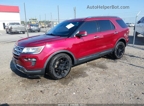1FM5K8FH6KGA83936 2019 FORD EXPLORER Red Առջևի ձախ երեք քառորդ տեսարան