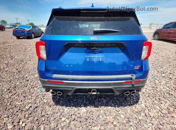 1FM5K8GC1LGA67194 2020 FORD EXPLORER Blue Вид ззаду