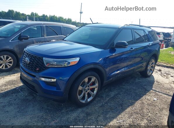 1FM5K8GCXLGD19458 2020 FORD EXPLORER Blue Առջևի ձախ երեք քառորդ տեսարան