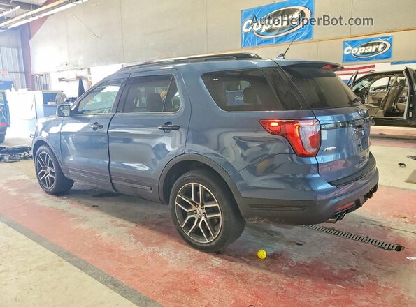 1FM5K8GT1JGC24686 2018 FORD EXPLORER Синий Задняя левая четверть