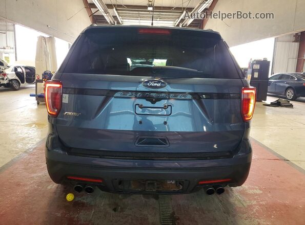 1FM5K8GT1JGC24686 2018 FORD EXPLORER Синий Вид сзади