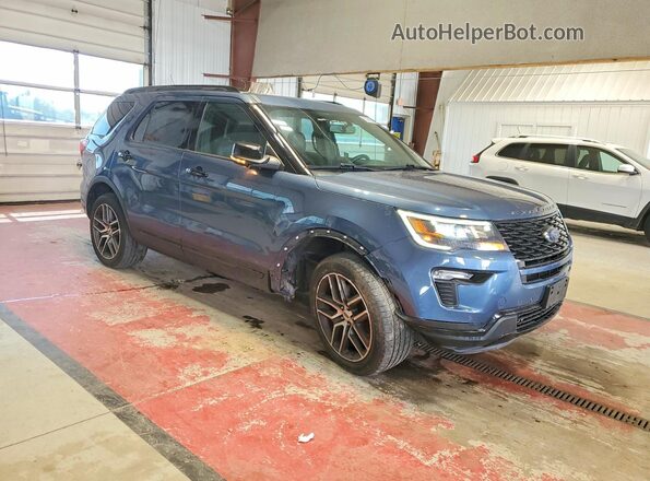 1FM5K8GT1JGC24686 2018 FORD EXPLORER Синий Передняя правая четверть