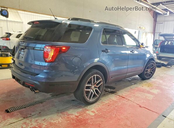 1FM5K8GT1JGC24686 2018 FORD EXPLORER Синий Задняя правая четверть