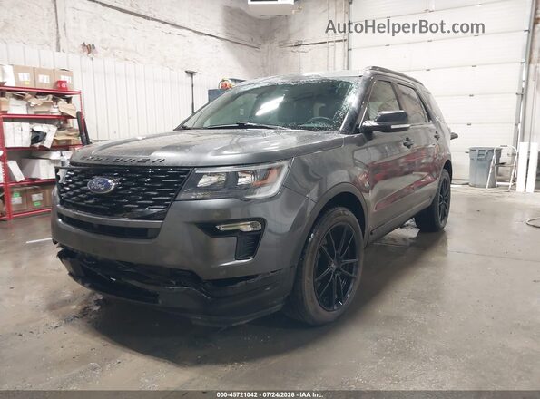 1FM5K8GT1KGA10508 2019 FORD EXPLORER Gray წინა მარცხენა ხედი სამი მეოთხედიდან