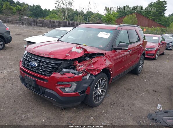 1FM5K8GT2HGE17259 2017 FORD EXPLORER Red Front left