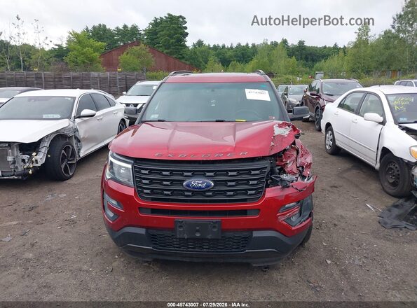 1FM5K8GT2HGE17259 2017 FORD EXPLORER Red Instrument cluster view