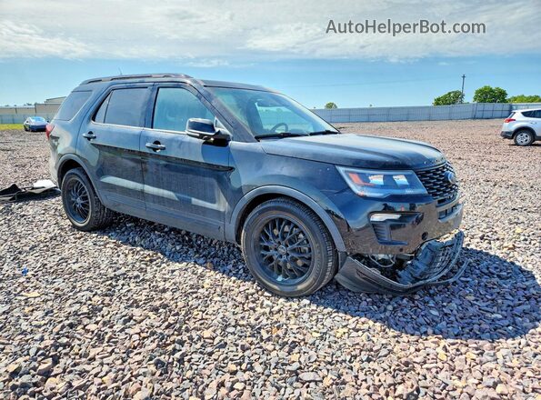 1FM5K8GT2JGC68843 2018 FORD EXPLORER Черный Передняя правая четверть