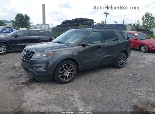 1FM5K8GT6HGC59508 2017 FORD EXPLORER Gray Առջևի ձախ երեք քառորդ տեսարան