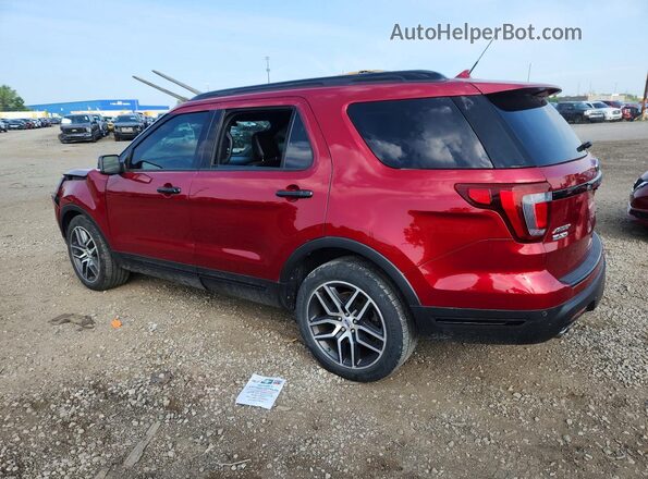 1FM5K8GT6JGC48787 2018 FORD EXPLORER Red Tył lewy