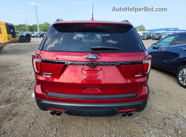 1FM5K8GT6JGC48787 2018 FORD EXPLORER Red Widok z tyłu