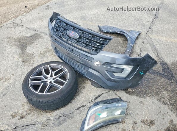 1FM5K8GT7GGC30713 2016 FORD EXPLORER Charcoal Widok naklejki z numerem VIN