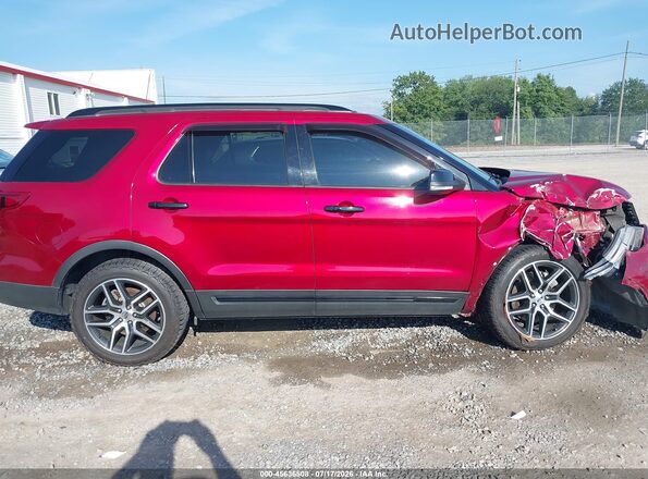 1FM5K8GT8HGD09924 2017 FORD EXPLORER Red Widok wnętrza z tyłu