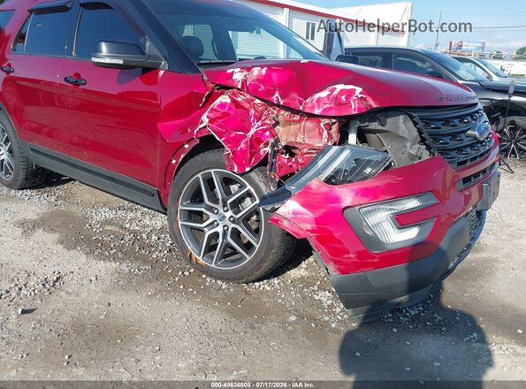 1FM5K8GT8HGD09924 2017 FORD EXPLORER Red Widok z przodu