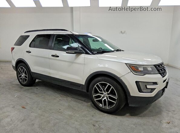 1FM5K8GT9GGC52809 2016 FORD EXPLORER Белый Передняя правая четверть