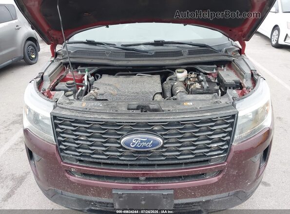 1FM5K8GT9JGA67926 2018 FORD EXPLORER Maroon Вид ззаду
