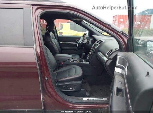 1FM5K8GT9JGA67926 2018 FORD EXPLORER Maroon Вид салону спереду