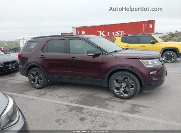 1FM5K8GT9JGA67926 2018 FORD EXPLORER Maroon Вид задньої частини салону