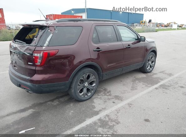 1FM5K8GT9JGA67926 2018 FORD EXPLORER Maroon Задня права чверть