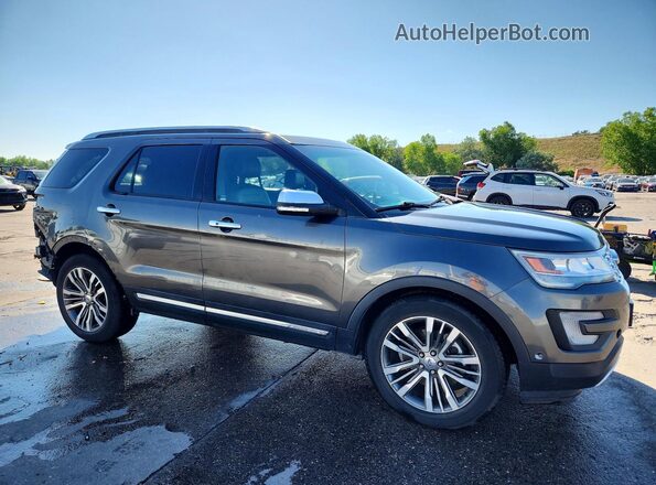 1FM5K8HT1HGD41239 2017 FORD EXPLORER Gray Delantero derecho