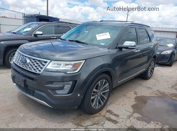 1FM5K8HT3GGD01839 2016 FORD EXPLORER Gray Vista tres cuartos delantera izquierda
