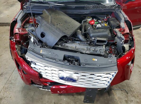 1FM5K8HT3JGB48760 2018 FORD EXPLORER Red Vista del compartimento del motor