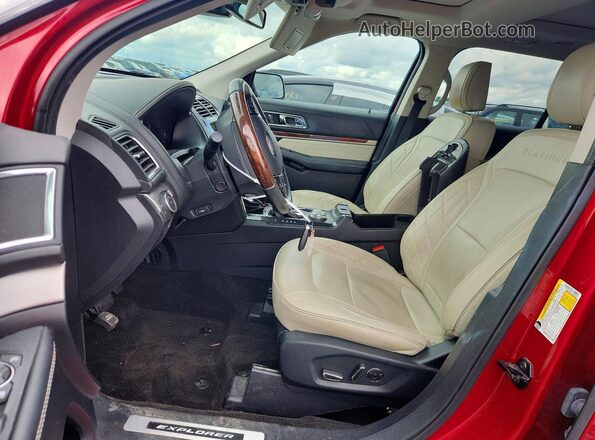 1FM5K8HT3JGB48760 2018 FORD EXPLORER Red Vista interior delantera